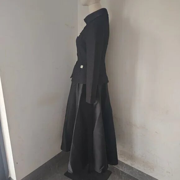 self-portrait Black Boucle Taffeta Midi Dress - Picture 3 of 11